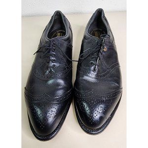 Etonic Tour Classic Men Size 13D USA Made Black Leather Wingtip Spike Golf Shoes